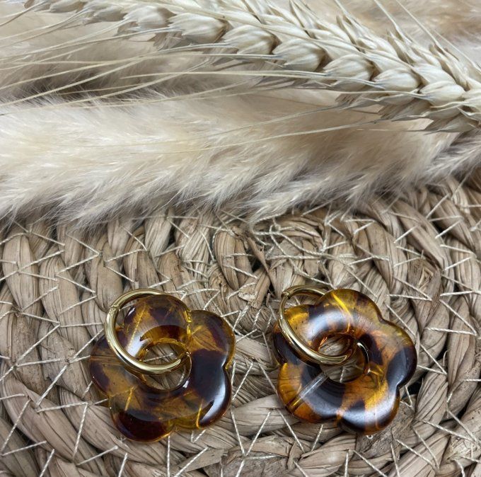 Boucles d'oreilles FLEUR LEOPARD