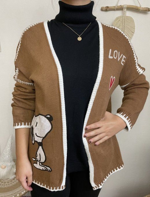 Gilet SNOOPY LOVE CAMEL