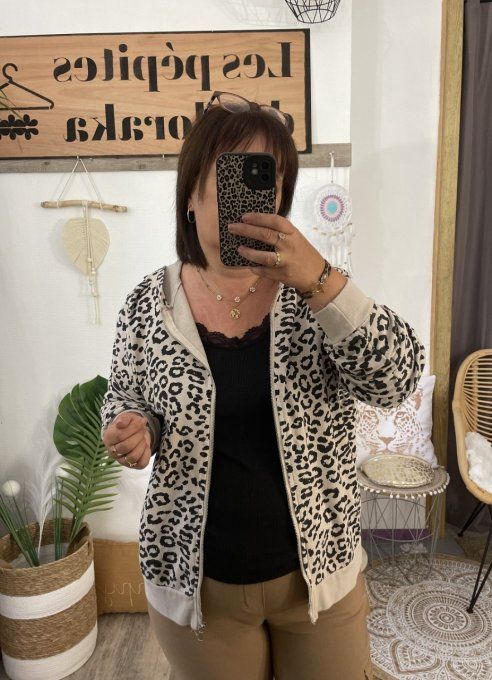 Gilet LEOPARD BEIGE