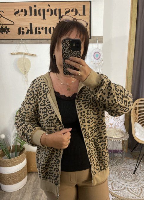 Gilet LEOPARD CAMEL