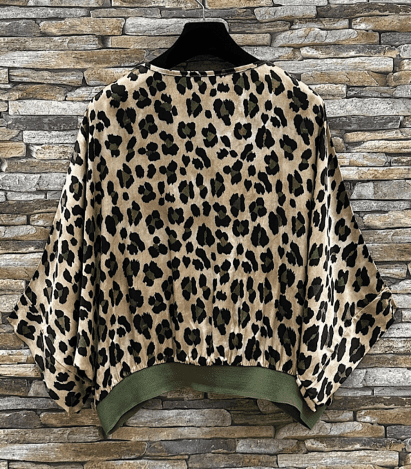 Gilet SATINE LEOPARD KAKI