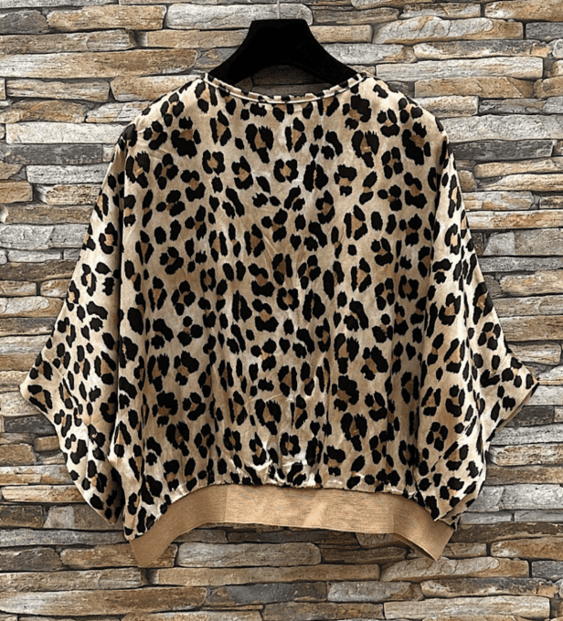 Gilet SATINE LEOPARD CAMEL