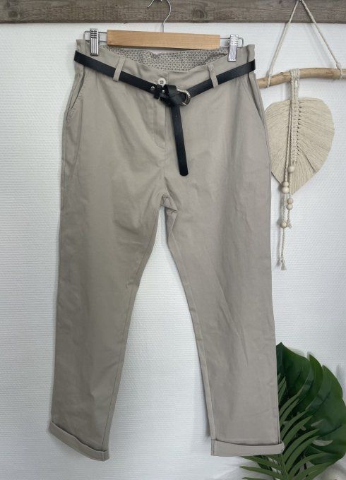 Pantalon uni BEIGE