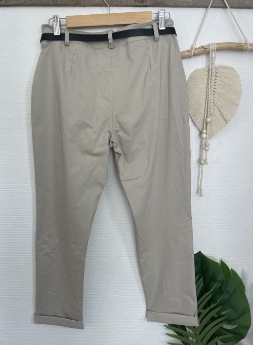 Pantalon uni BEIGE