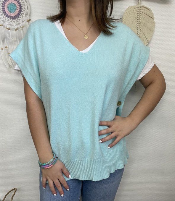 Pull sans manches BLEU CLAIR