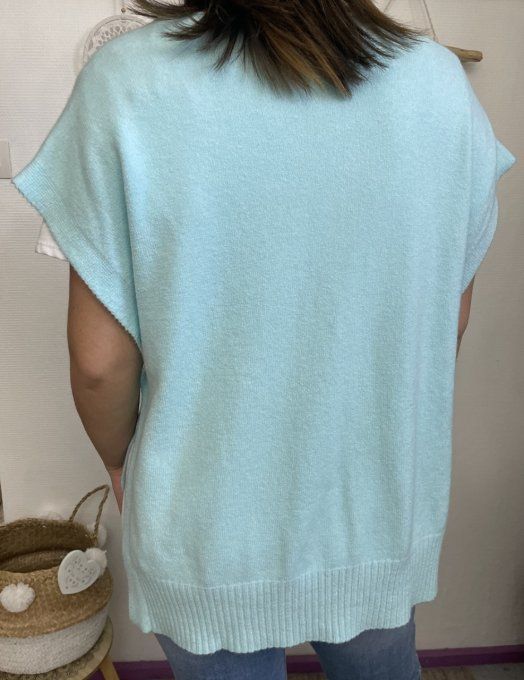 Pull sans manches BLEU CLAIR