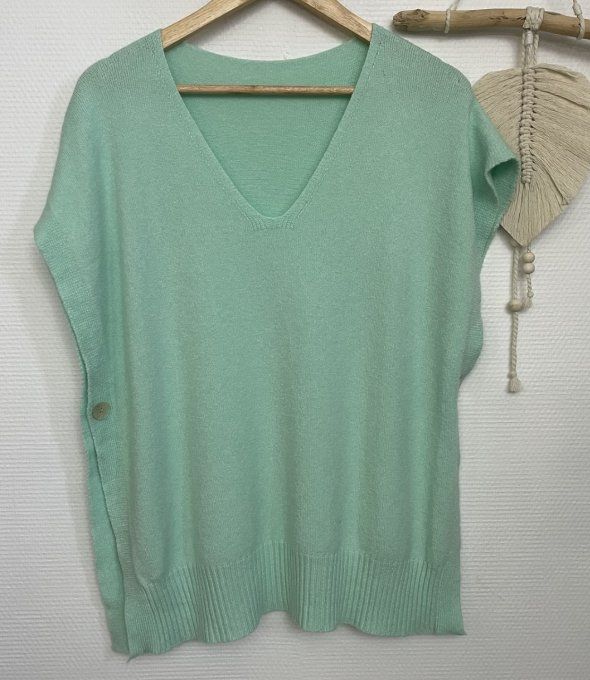 Pull sans manches VERT TENDRE