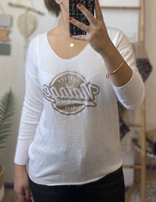 Pull VINTAGE BLANC